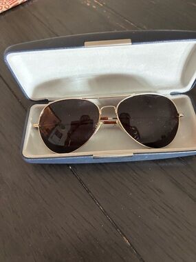Charmant titanium aviator sunglasses w slight rose gold frame with case